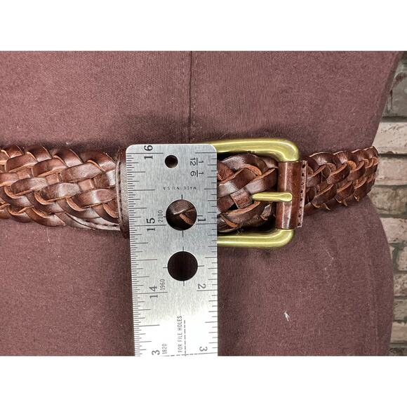 Split leather belt brown size large - Picture 5 of 10